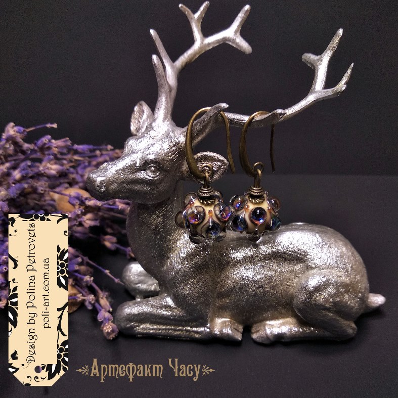 Сережки з лемпворком «Артефакт Часу»
