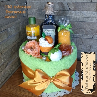 Торт из полотенец "Персиковый аромат" / Торт з рушників "Персиковий аромат"