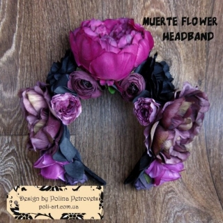 Віночок-обруч Halloween "Muerte Flower Headband" 